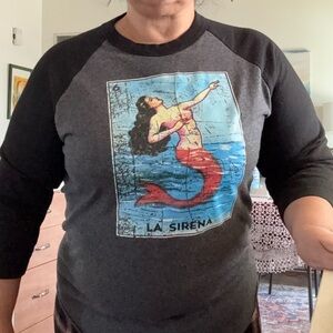 MEXICANA Gray and Black Long Sleeve Tee